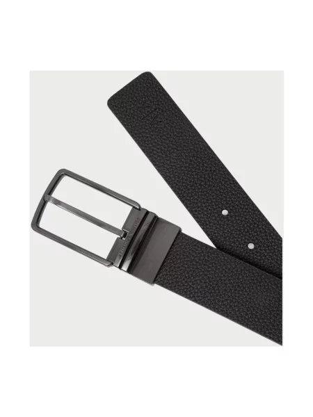 Armani Exchange pasek skórzany czarny