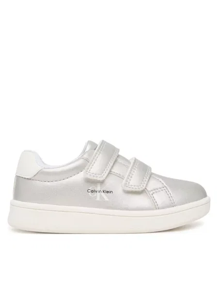Sneakersy Calvin Klein Low Cut Velcro M Stříbrná