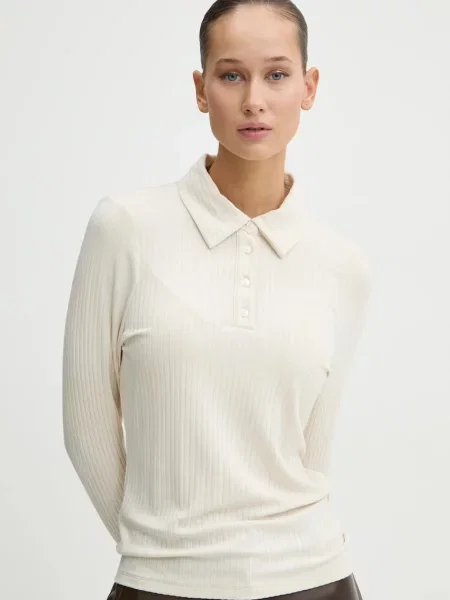 Tričko s dlouhým rukávem Abercrombie & Fitch béžová