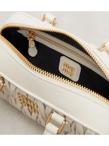 Top Miu Miu din piele alb