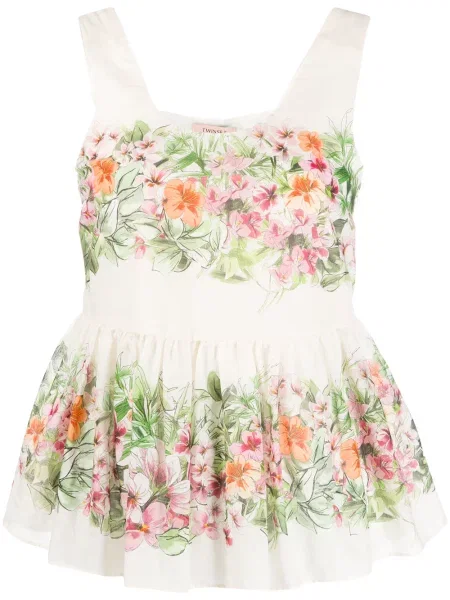 Cu peplum bluză Twinset fără mâneci