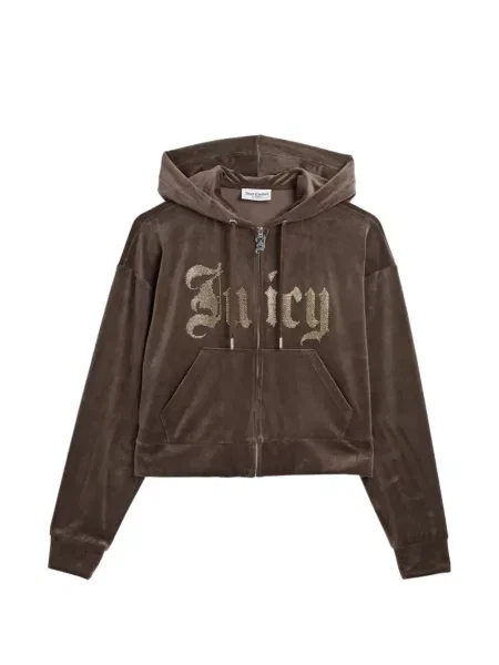 Stras decupat hanorac cu glugă Juicy Couture maro