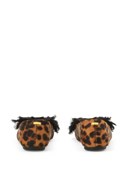 Balerini Lanvin cu funde cu model leopard maro