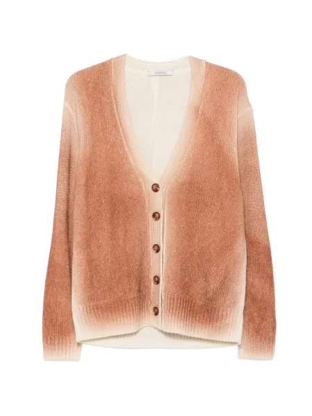 Cardigan Dorothee Schumacher cu model floral cu imagine cu decolteu în V maro