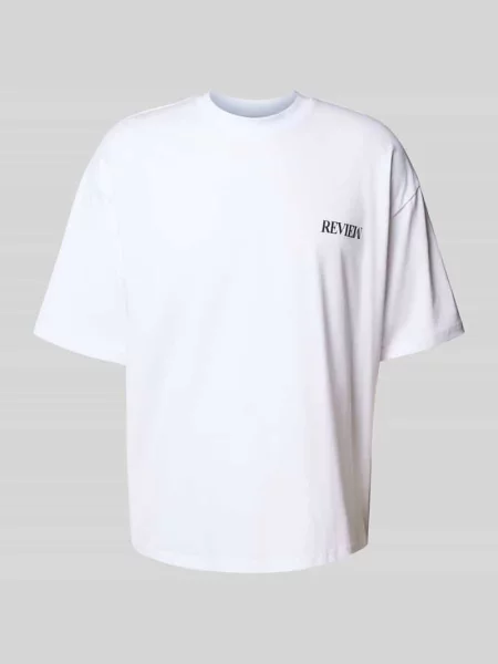 T-shirt z obniżonymi ramionami Review biała