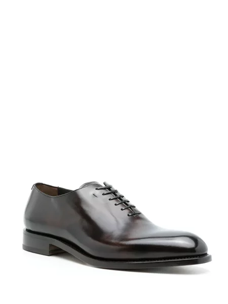Šněrovací kožený brogue Ferragamo hnědý