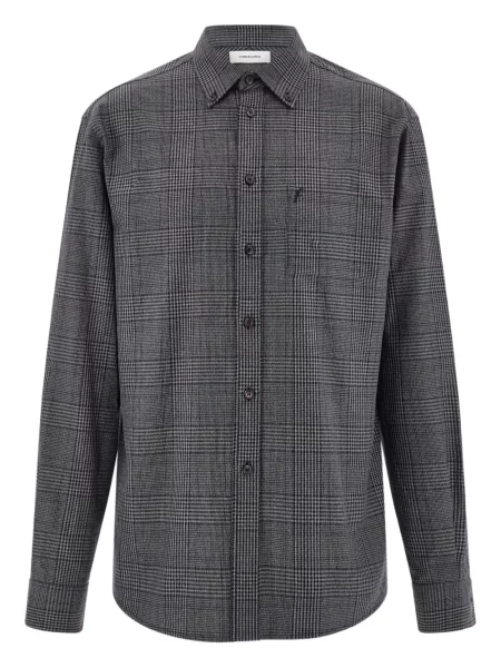 Kostkovaná košile Ferragamo s výšivkou černá