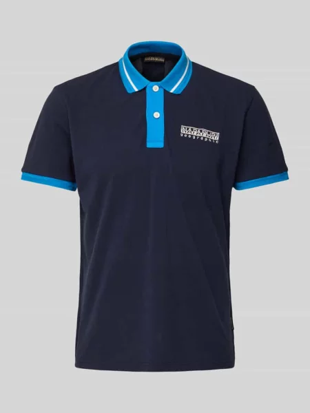 Koszulka polo o kroju regular fit z wyhaftowanym logo model ‘E-MURLO’ Napapijri granatowe