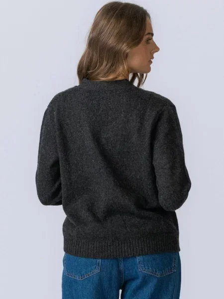 TEESHOPPEN Geacă tricotată Knitted Cardigan închis gri