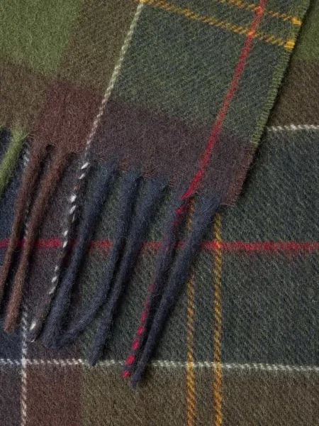 Szal z mieszanki wełny i kaszmiru Barbour oliwkowa