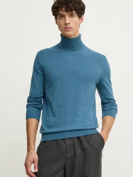 Sisley pulover barbati turcoaz light cu guler