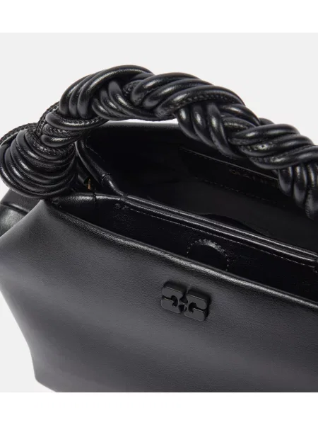 Geanta de piele Ganni din piele negru