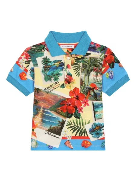 Koszulka polo dziecięca Dolce And Gabbana niebieska