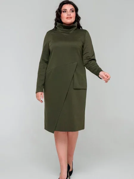 Сукня міді All Posa віскоза/поліестер хакі