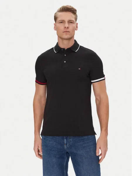 Tommy Hilfiger Polo Flag Cuff μαύρο