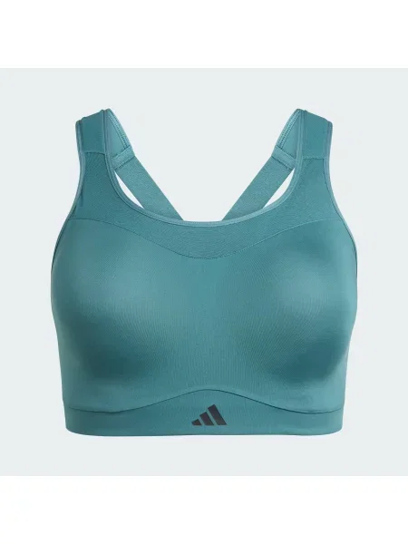 Biustonosz Adidas TLRD Impact Training High Support Turkusowy Czarny XS niebieski