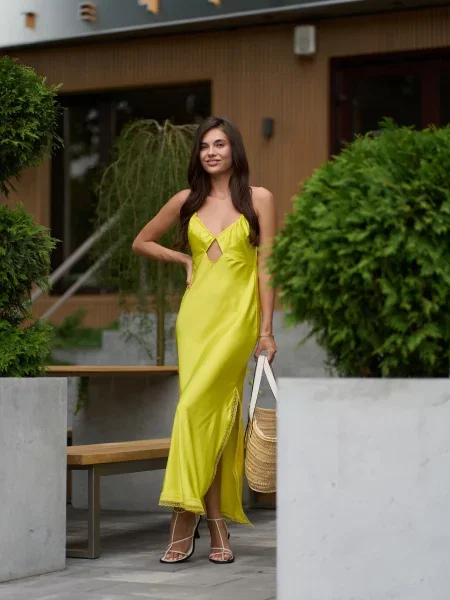 HANDY WEAR Safari Сукня максі Поліестер/еластан жовтий