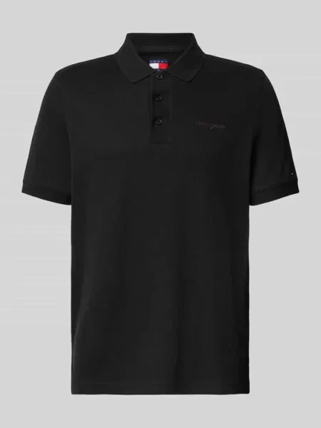 Tommy Jeans polo gładki czarny