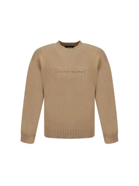 Sweter Dsquared2 z dżerseju brązowy