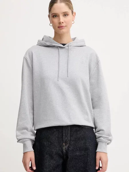 Pulover Calvin Klein Jeans s kapuco siva