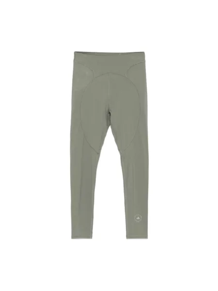 Legginsy Adidas By Stella Mccartney skórzane na siłownię zielone