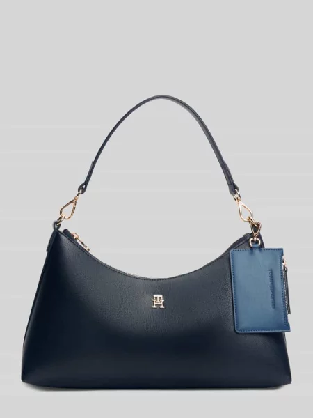 Torebka z uchwytem z skóropodobny model TH ICON SHOULDER BAG' Tommy Hilfiger granatowa