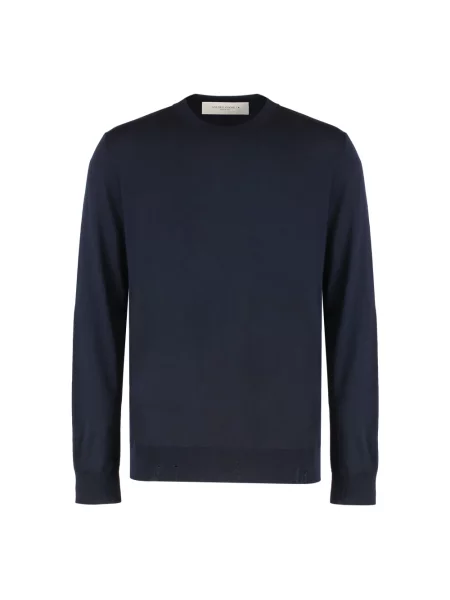Sweter Golden Goose wełniany z logo niebieski