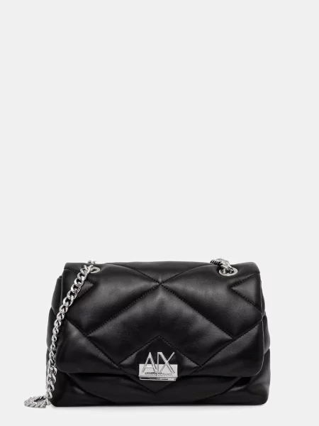Armani Exchange geantă pentru femei cu imitație de piele negru