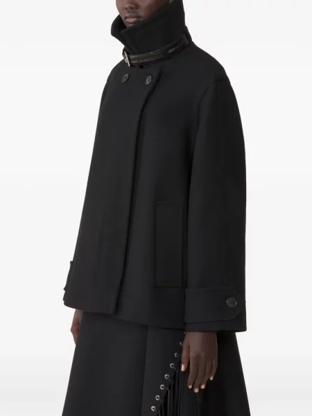 Gulerat palton Lanvin cu două rânduri de nasturi negru