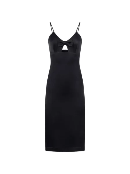 Sukienka midi Mia Peculiar z kokardką z krepy do kolan czarna