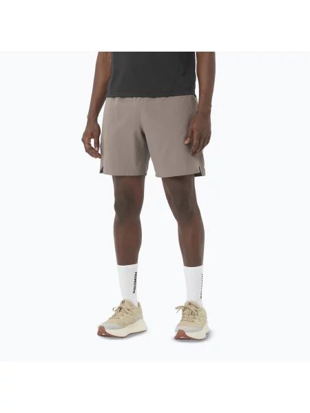 Pantaloni scurți de alergare pentru bărbați Salomon Shakeout Core 7" No Liner iron