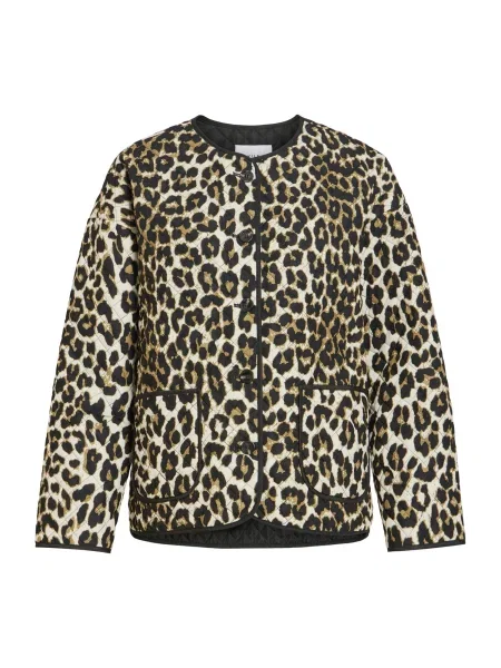 VILA Geacă de primăvară-toamnă VIDELLE ecru / maro cappuccino negru