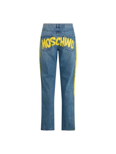 Jeansy straight leg Moschino niebieskie