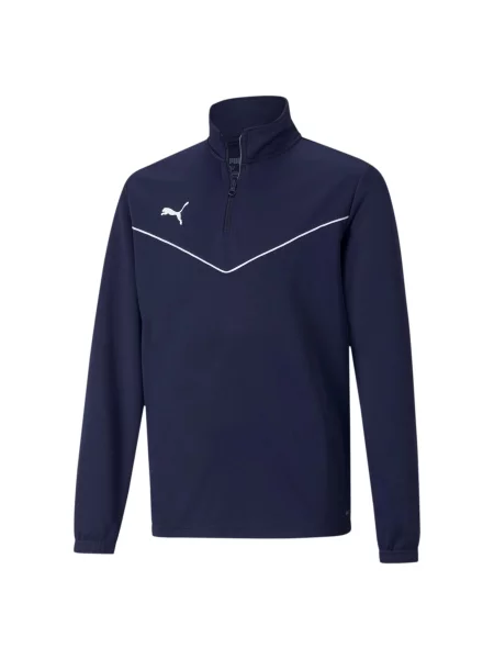 Bluza Puma Teamrise Z Zamkiem Jr Niebieska Dzieci biała