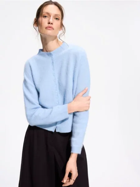 Reserved Cardigan din lână albastru-pal albastru