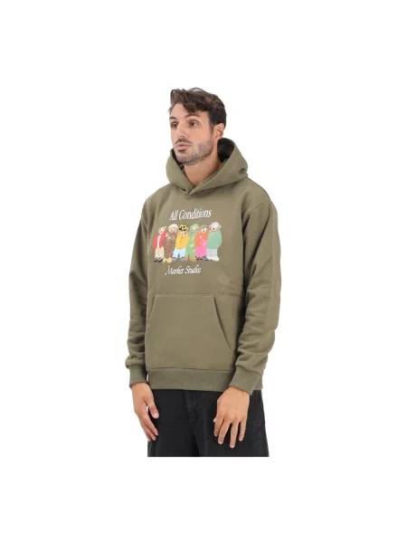 Bluza z kapturem Market z kapturem zielona