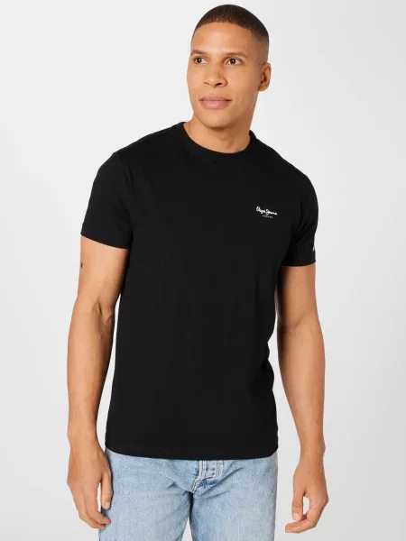 Pepe Jeans Tricou Basic bărbați negru neted alb