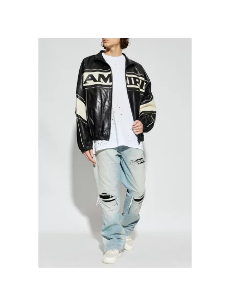 Jeansy straight leg Amiri niebieskie