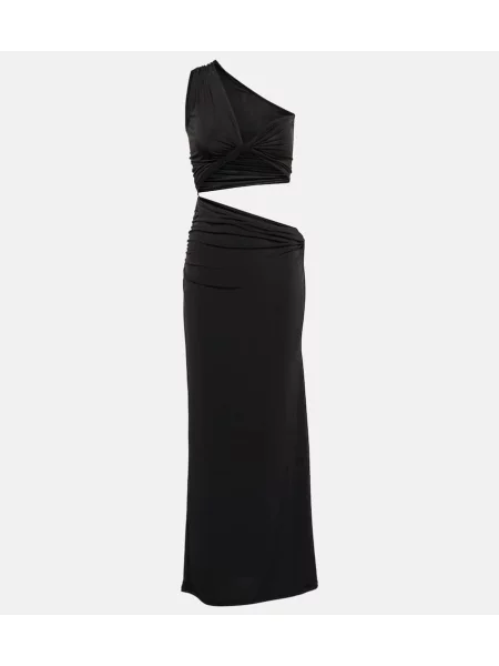 Rochie maxi Jade Swim cu un umăr gol de costum negru