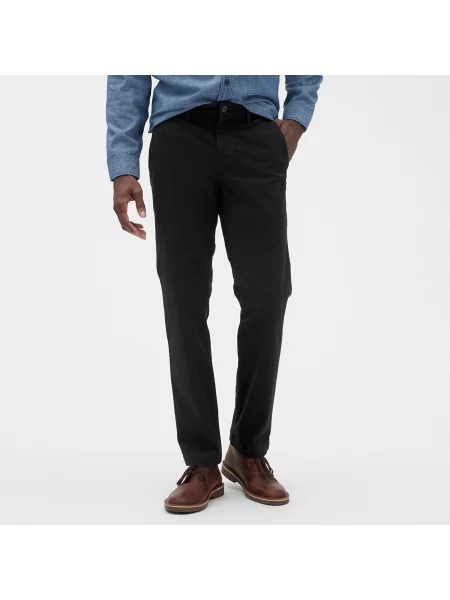 Παντελόνια GAP Chino Straight Fit Pants True Black μαύρο