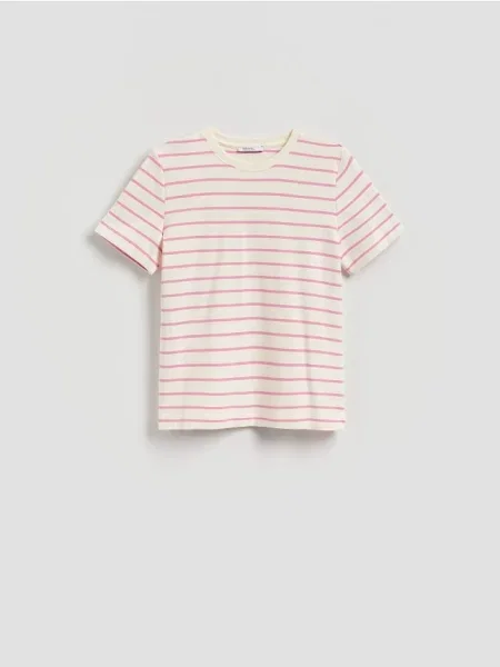 Reserved Tricou din mercerizat roz-pudră roz