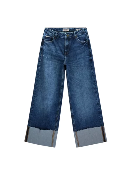 Szerokie jeansy Guess niebieskie
