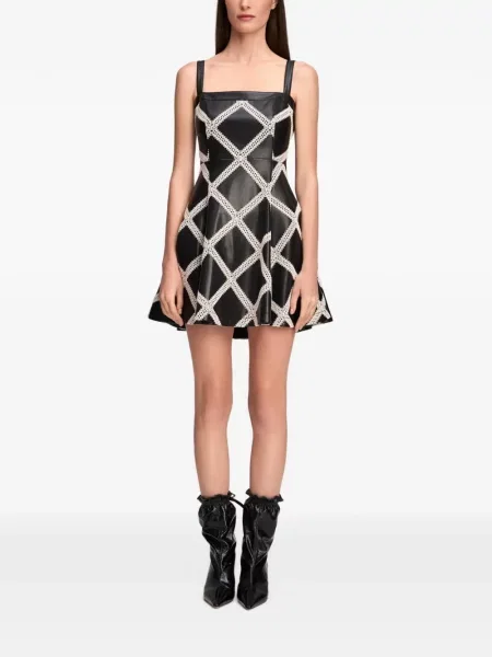 Rochie mini Cinq A Sept din piele negru