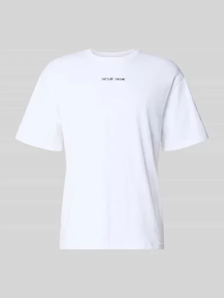 T-shirt z wyhaftowanym logo Samsoe Samsoe biała