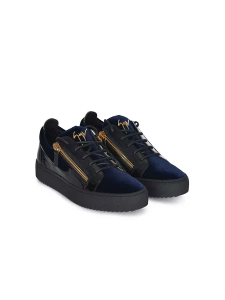 Sneakersy Giuseppe Zanotti Frankie skórzane niebieskie