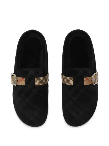 Карирани саба Burberry от овча кожа черно