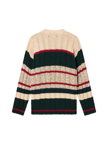 Sweter Golden Goose w paski z paskiem