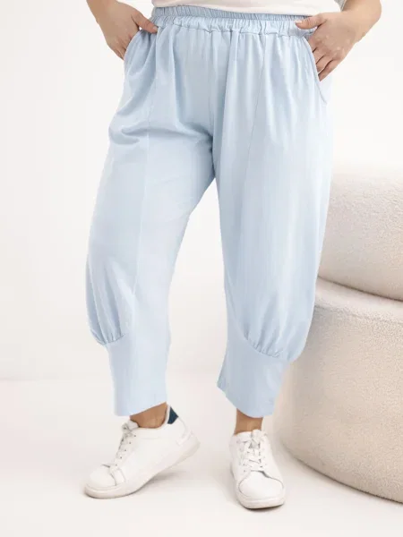 Pantaloni Kesi Włoski cu talie joasă alb