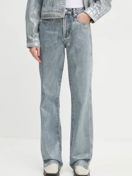 Blugi Gestuz cu talie înaltă albastru