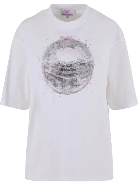 Felicious Tricou Disco gri / roz alb